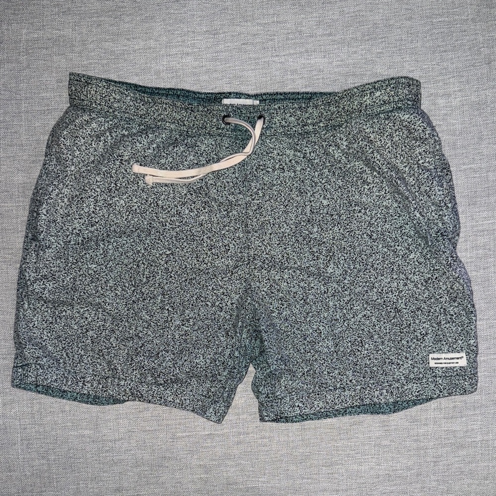 Modern Amusement Black and White Swim Trunks